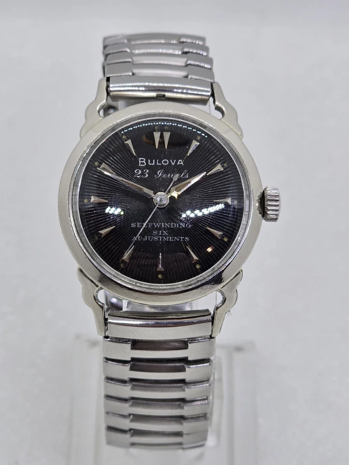 1955 宝路华男式“23”自上弦Starburst表盘带蝙蝠侠耳塞。 不锈钢 — 第 4/4 张图片