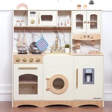 Play Kitchen set for kids and Toddlers with Realistic ICE Maker Sounds,Wooden