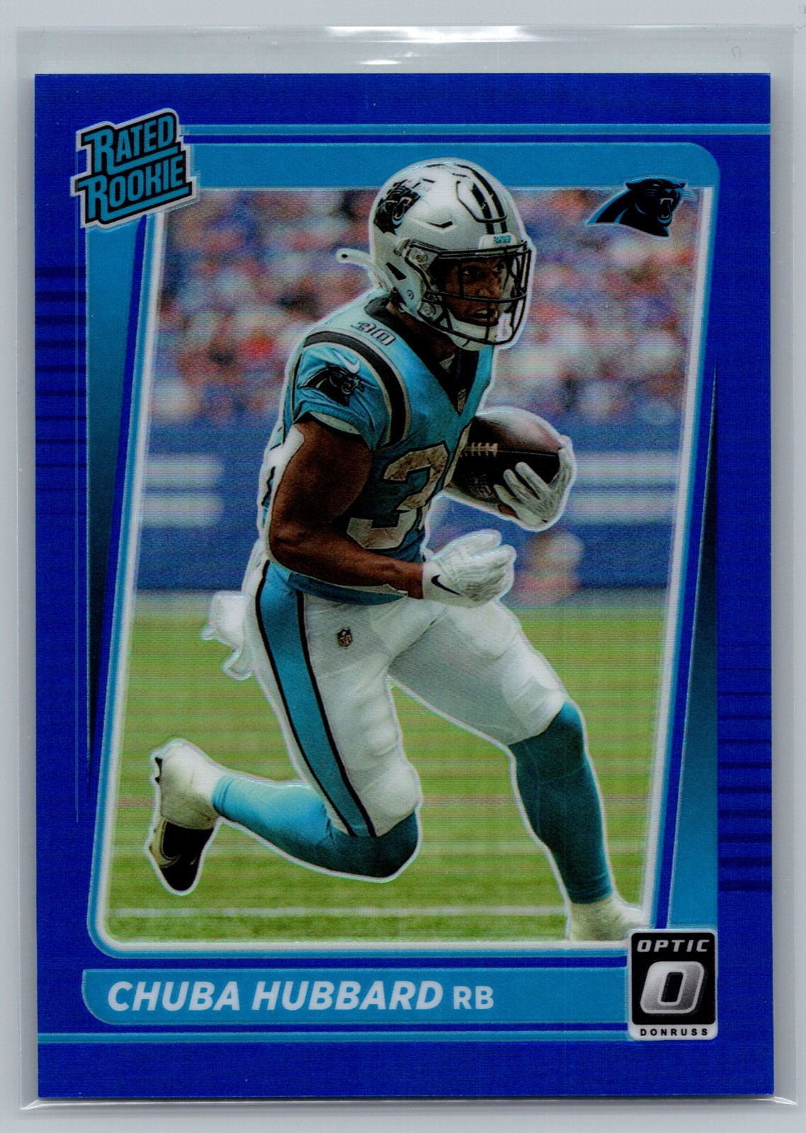 2021 Panini Donruss Optic Rookie Chuba Hubbard #225 Blue /179 (RC) Color Match