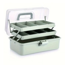 3-Layer Plastic Dividing Storage Box Craft Organizer and Storage with Adjustable