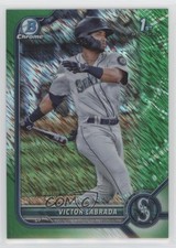 2022 Bowman Chrome Prospects Green Shimmer Refractor 72/99 Victor Labrada 02u3