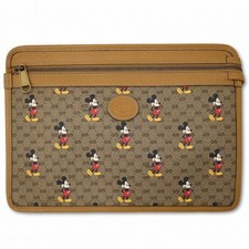 Gucci x Disney 602552 Mickey Mouse Print Mini GG Supreme Clutch Bag Used 86b9939