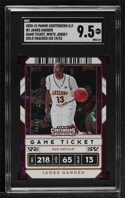 2020 Contenders Draft Picks Game Ticket Gold Cracked Ice 19/23 James Harden 16rf
