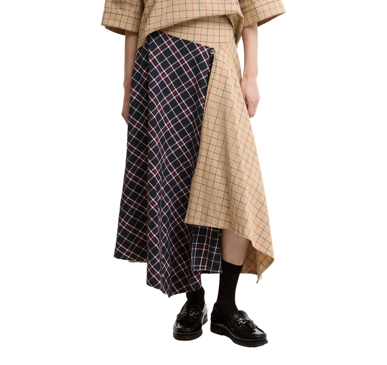 BARBOUR Womens Dalbury Tartan Midi Skirt LSK0147MI11 Multi Check Blue Beige image 3