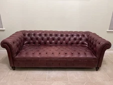 Polo Ralph Lauren Henredon Chesterfield Tufted Leather Sofa Rare Vintage USA