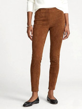NWT Polo Ralph Lauren Leland in Cinnamon Stretch Suede Leather Skinny Pants M