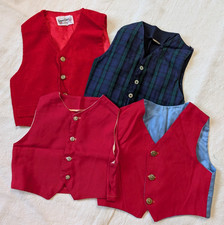 Vintage Lot of 50s Toddler Button Up Vests Boys 4T 5T Rockabilly Americana 4 Pc.