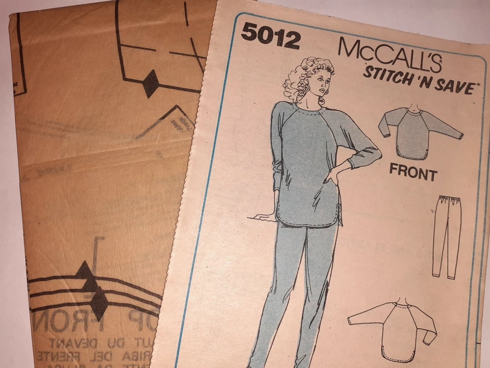 McCall's Stitch N Save 5012 Top Pants Sewing Pattern Ladies 8 10 12 VTG 90s UC - Image 3 of 4
