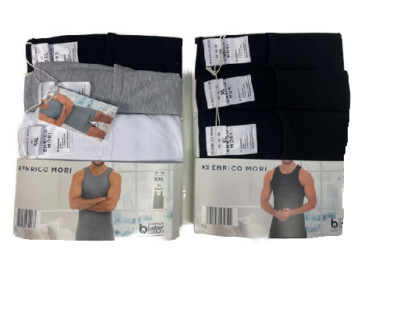 Mens Undershirt 3 Pack Black,White,Black/White/Grey, M,L,XL,2XL