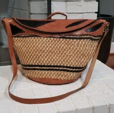 Sabrina Tach Raffia And Leather Bag