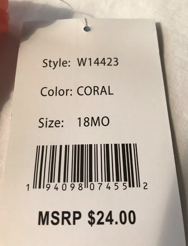 Freestyle Revolution Infant Girls Swimsuit Size 18 mth Coral Smocking Ruffle NWT - Picture 5 of 5