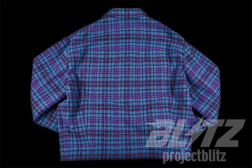 LOUIS VUITTON CROPPED FLANNEL BLOUSON TRUCKER JACKET BLUE SIZE 48 M - Picture 3 of 4