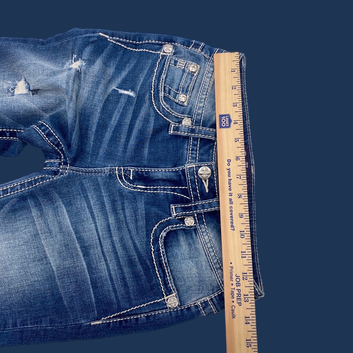 Miss Me Mid Rise Capri Denim Jeans Size 25 Butterfly Pockets Miss Me Mid Rise Capri Denim Jeans Size 25 Butterfly Pockets