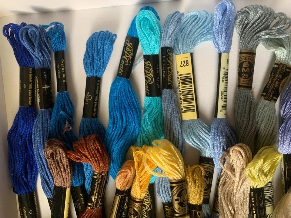 Various brands of Floss Lot Embroidery Thread Skeins 37 Set No Duplicates - Image 2 of 4