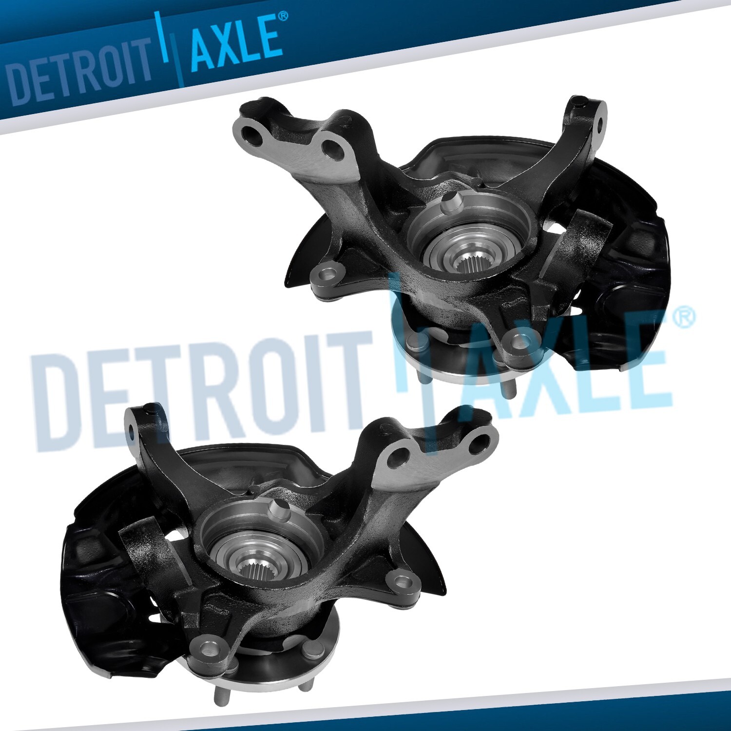 Pair Front Steering Knuckles+Wheel Hub Bearings for 2004 2005 2006