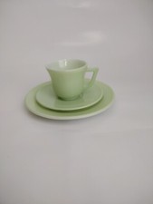 Hazel Atlas Little Hostess Pastel Green Set, tea cup, saucer, plate