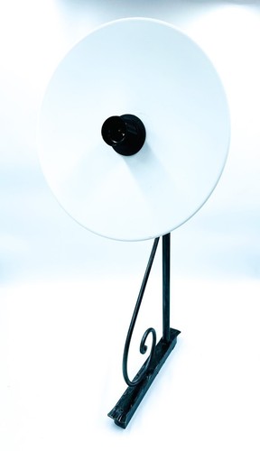 Lampada da parete da esterno ferro con piatto smaltato 30 cm blu lampadina LED - Foto 2 di 3