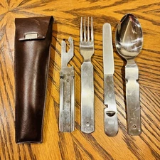 Hoffritz Camp Cutlery Set Fork Knife Spoon Can Opener Stainless Steel