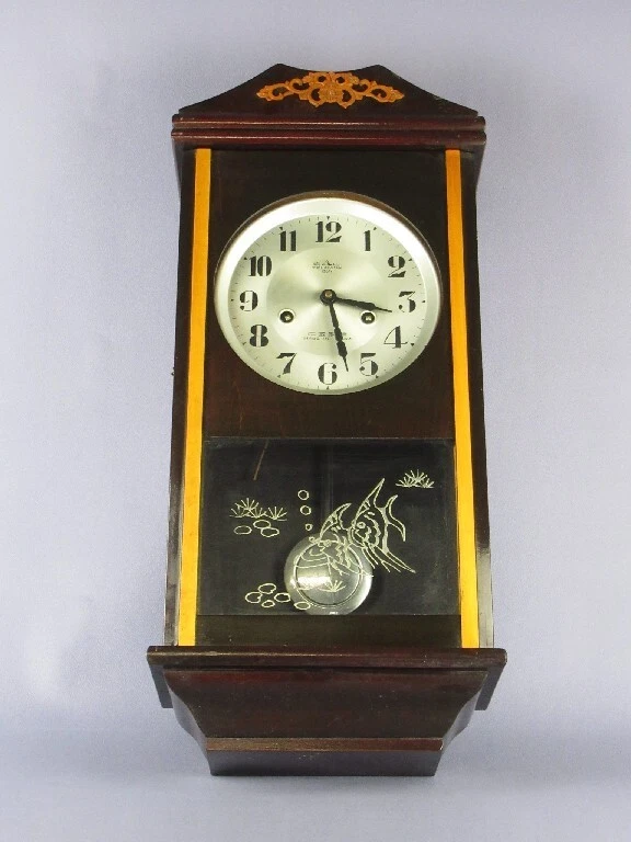 Reloj péndulo de pared mecánico vintage White Mountain de 15 días Foto 3 de 4