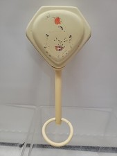 Celluloid Hand Painted Face Baby Rattle /Toy Vintage 1950s