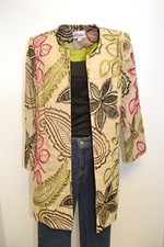 3 Sisters Jacket S, 1980 3s715  Open Front Tunic Casual Coat American Made 