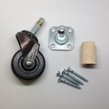 Single Grand/Baby Grand Single Rubber Wheel Piano Caster Kit, Square Socket