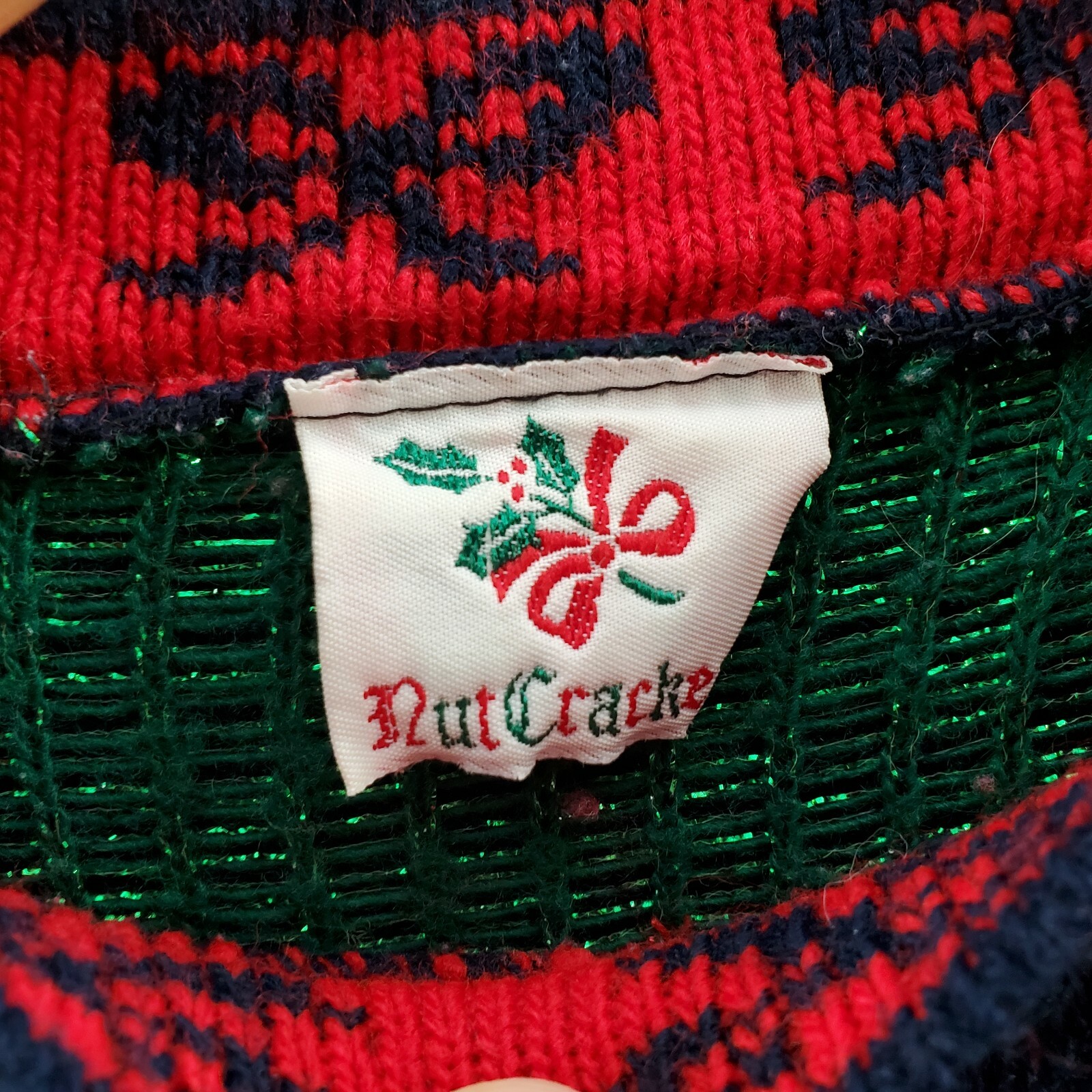 Nutcracker Sweater Pullover Women's Large Red Gre… - image 8