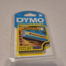 DYMO Label Tape Cassette Colorpop Gold Glitter 1/2" x 10ft D1 2056733 Sealed Pkg