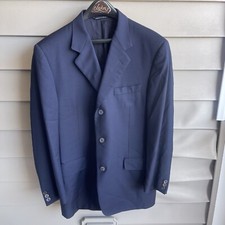 Canali Blazer Jacket Sports Coat Blue Italy Wool Size 40R Carrier Preppy