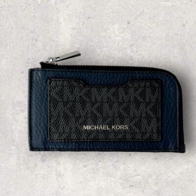 Michael Kors Gifting Cooper Geldbörse Portmonee blau schwarz Leder NEU