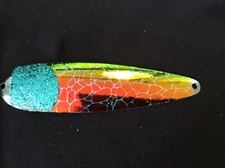 High Percentage Salmon Trolling Spoon With Hyper Vis Tape Not Paint 3 3/4”.