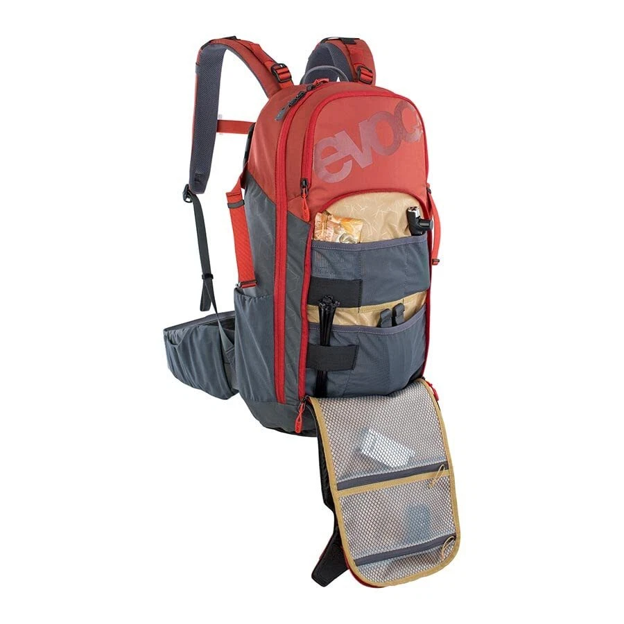 Mochila protectora Evoc Neo 16L pequeña/mediana roja chile/gris carbono Foto 4 de 4