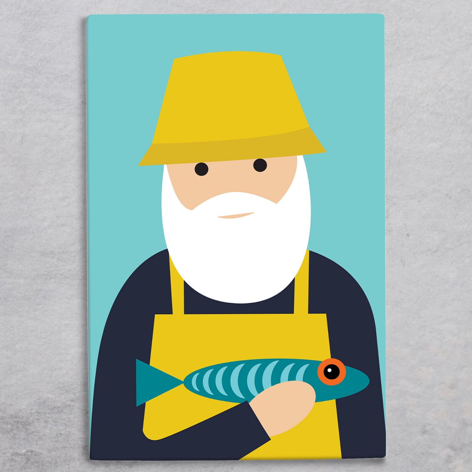 Fisherman Ceramic Tile Picture Nautical Plaque Sign Wall Art Kate Pearson 30x20