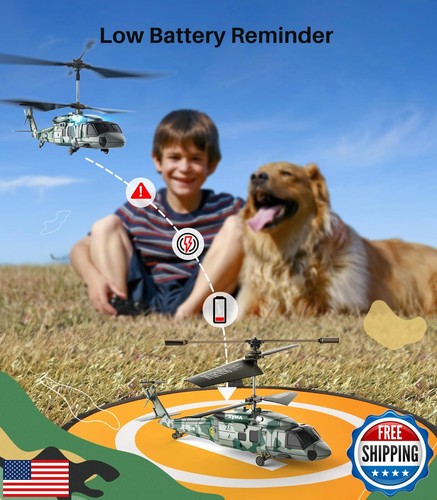 SYMA RC Helicopter, S54H Military Remote Control Helicopter for Kids with One - Picture 4 of 5