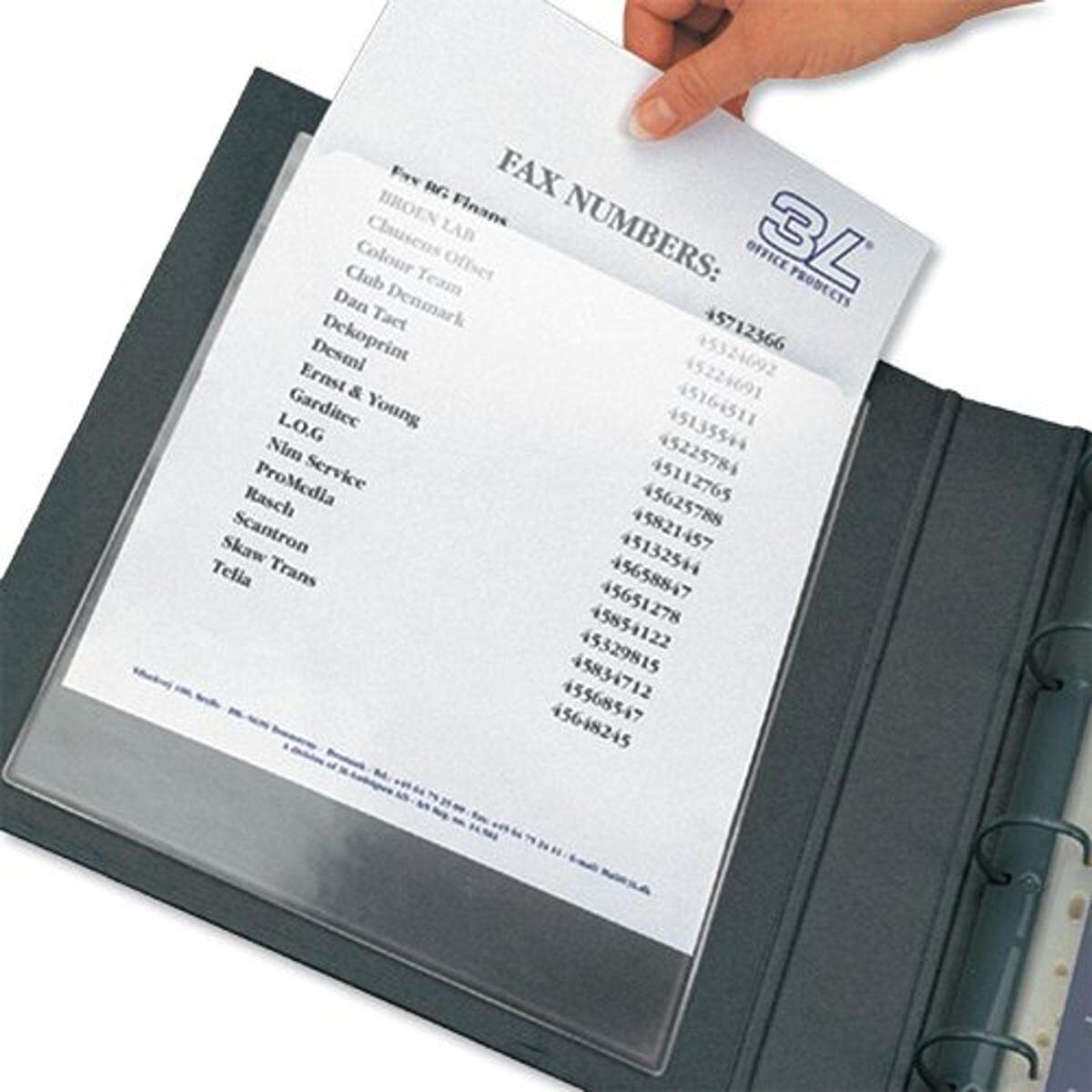 3L Filing Pockets Polypropylene Full Size Self-adhesive A4 Clear Ref 10093