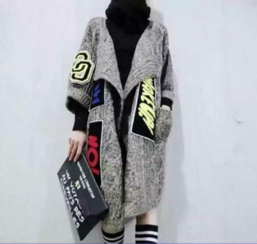 News Womens leisure Loose Thick Knitting Cardigan Long Floral coat Sweater Hot