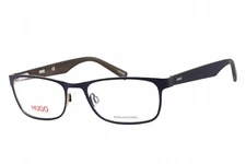 New Hugo Boss HG0209 4NZ Rectangle Matte Blue Eyeglasses Authentic