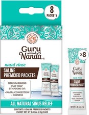 PreMixed Saline Packets for Nasal Rinse 8 Count , All Natural Sinus R