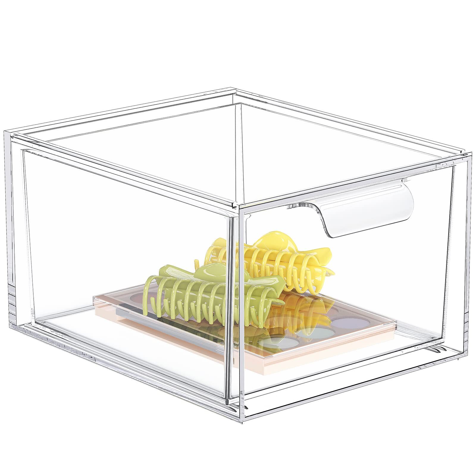 Stackable Makeup Organizer and Storage, Acrylic Organizers，Clear Plastic Stor...