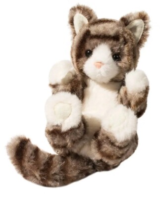 Douglas Gray Striped Kitten Lil  Baby Handful Plush Toy Stuffed Animal 6  Small
