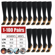 Copper Compression Sock Knee High 20-30mmHg Energy Support Recover Wholesale US