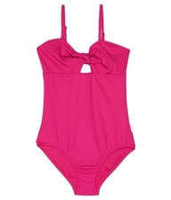 Seafolly L30612 Kids Deep Pink Summer Essentials Tie Front Swimsuit Size 12
