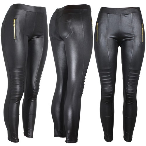 Women's Sexy Leather look Stretch Pants 