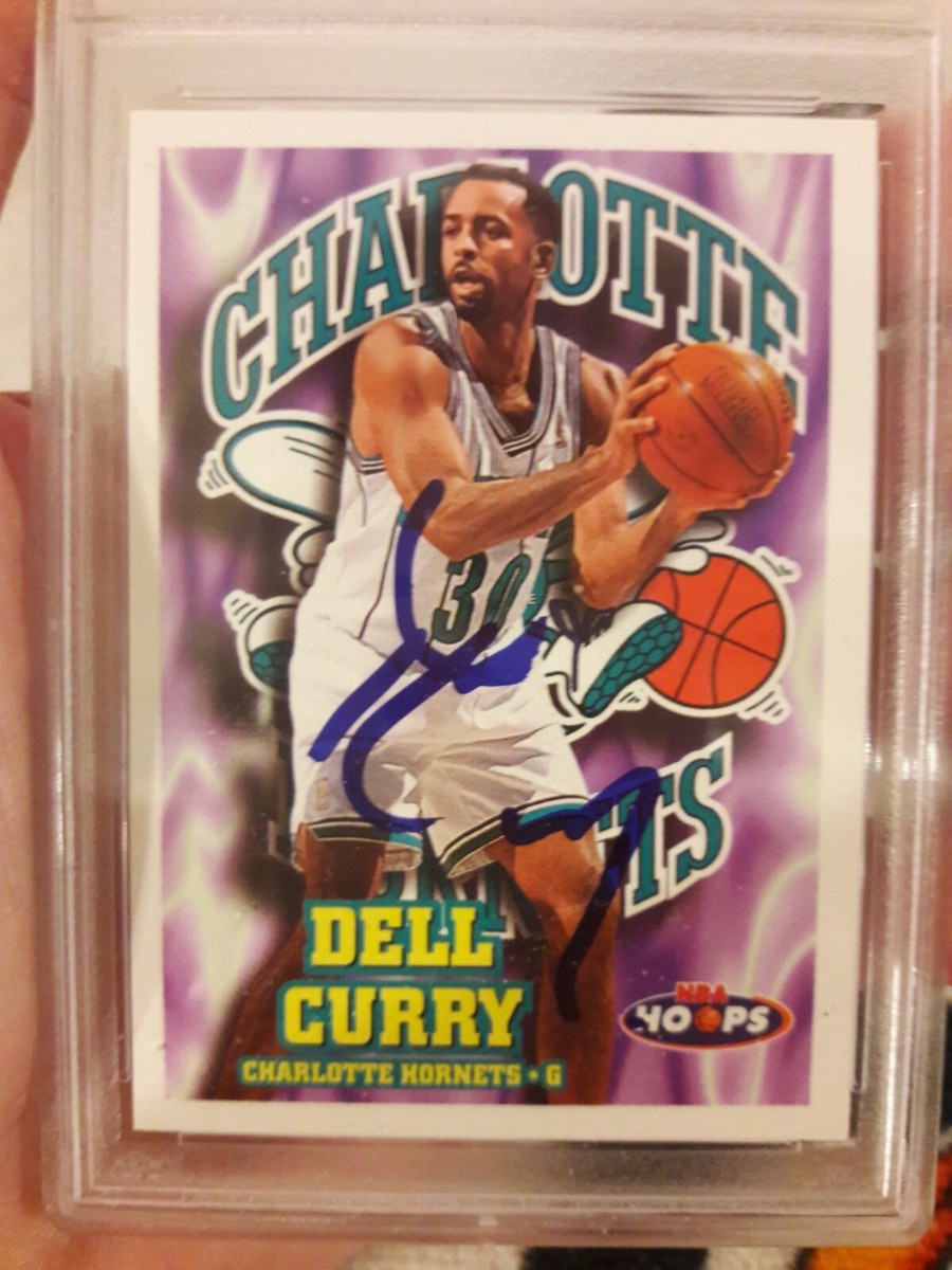 デル カリー　NBAカード Dell Curry Charlotte Hornets 97-98 NBA Hoops SIGNED Basketball