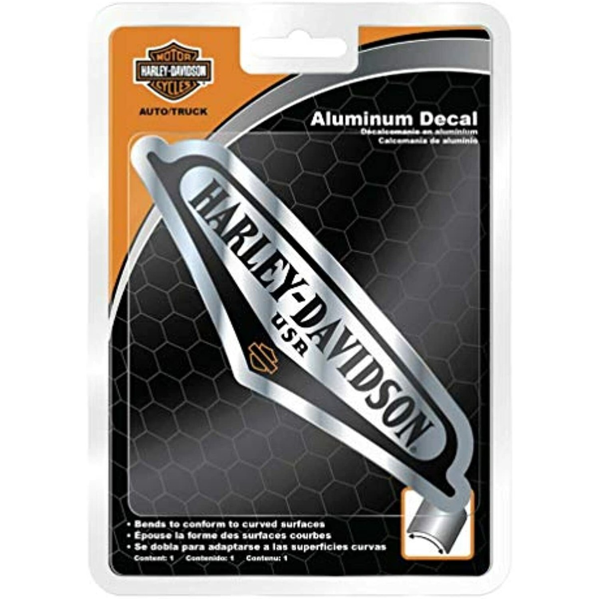 Harley-Davidson Debossed V-Tank Aluminum Decal Silver Black 5.75