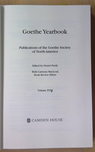Goethe Yearbook Vol. 18 by Daniel Purdy (2011, Hardcover) - Picture 4 of 8