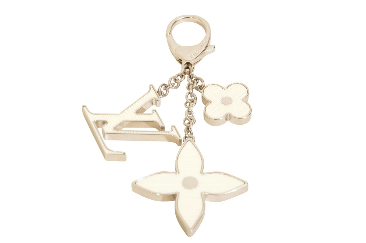 White & Silver Fleur De Epi Bag Charm