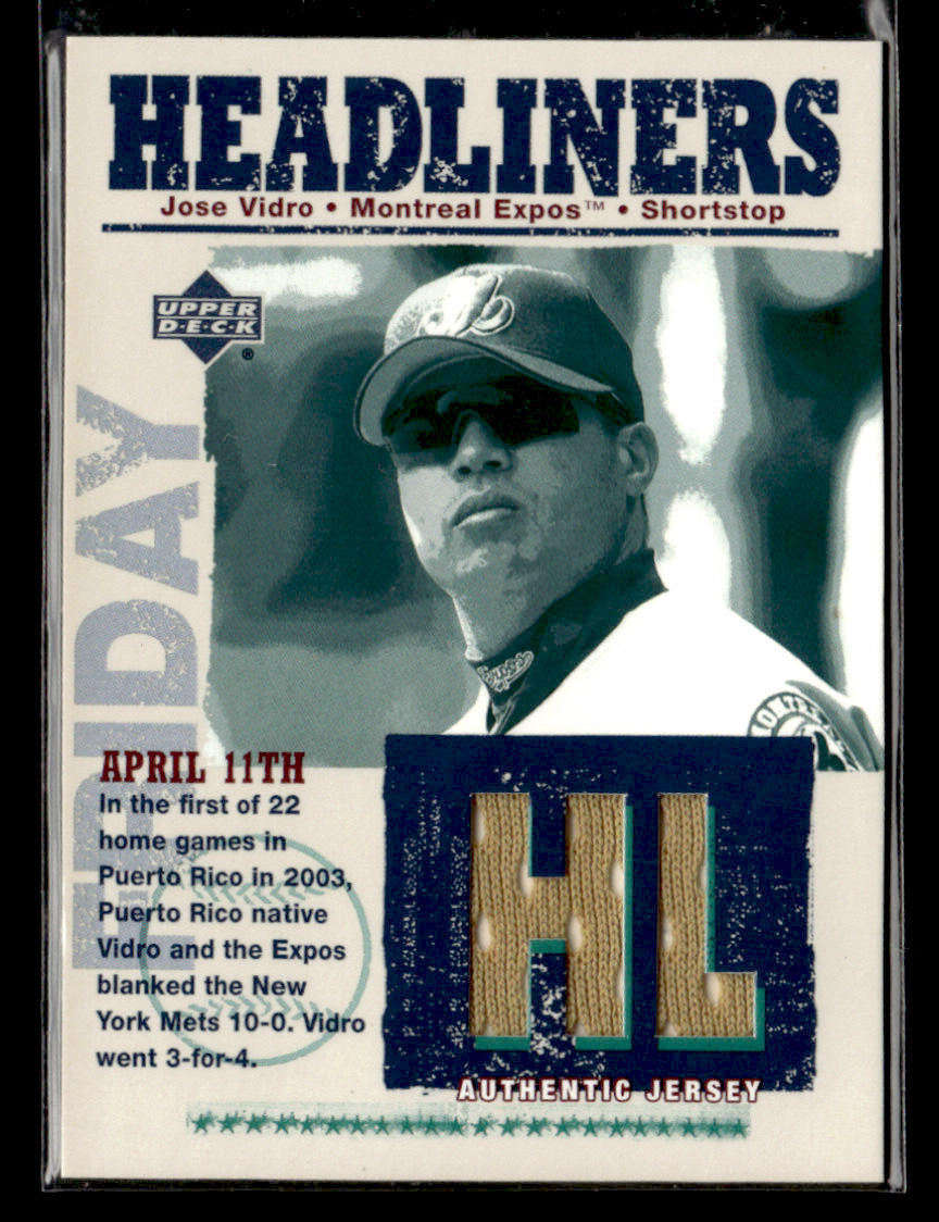 2004 Upper Deck #HL-JV Jose Vidro jersey card Montreal Expos