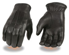 Men's Police Style Deer Skin Black Welted Deerskin Thermal Lined Leather Gloves