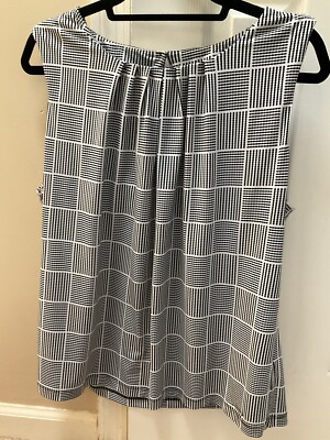 売れ筋商品|||カルバンクライン カットソー トップス レディース Women's Printed Pleated-Neck Sleeveless Top Light Sky Multi s-l400.jpg
